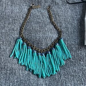 MaxMara Turquoise Fringe Necklace